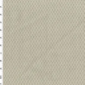 2 3/4 YD PC--Cream Ivory/Taupe Wool Blend Textured Jacquard Decor Fabric