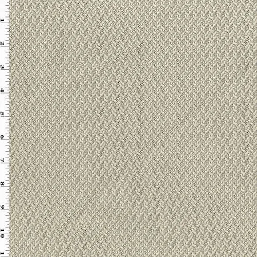 2 3/4 YD PC--Cream Ivory/Taupe Wool Blend Textured Jacquard Decor Fabric