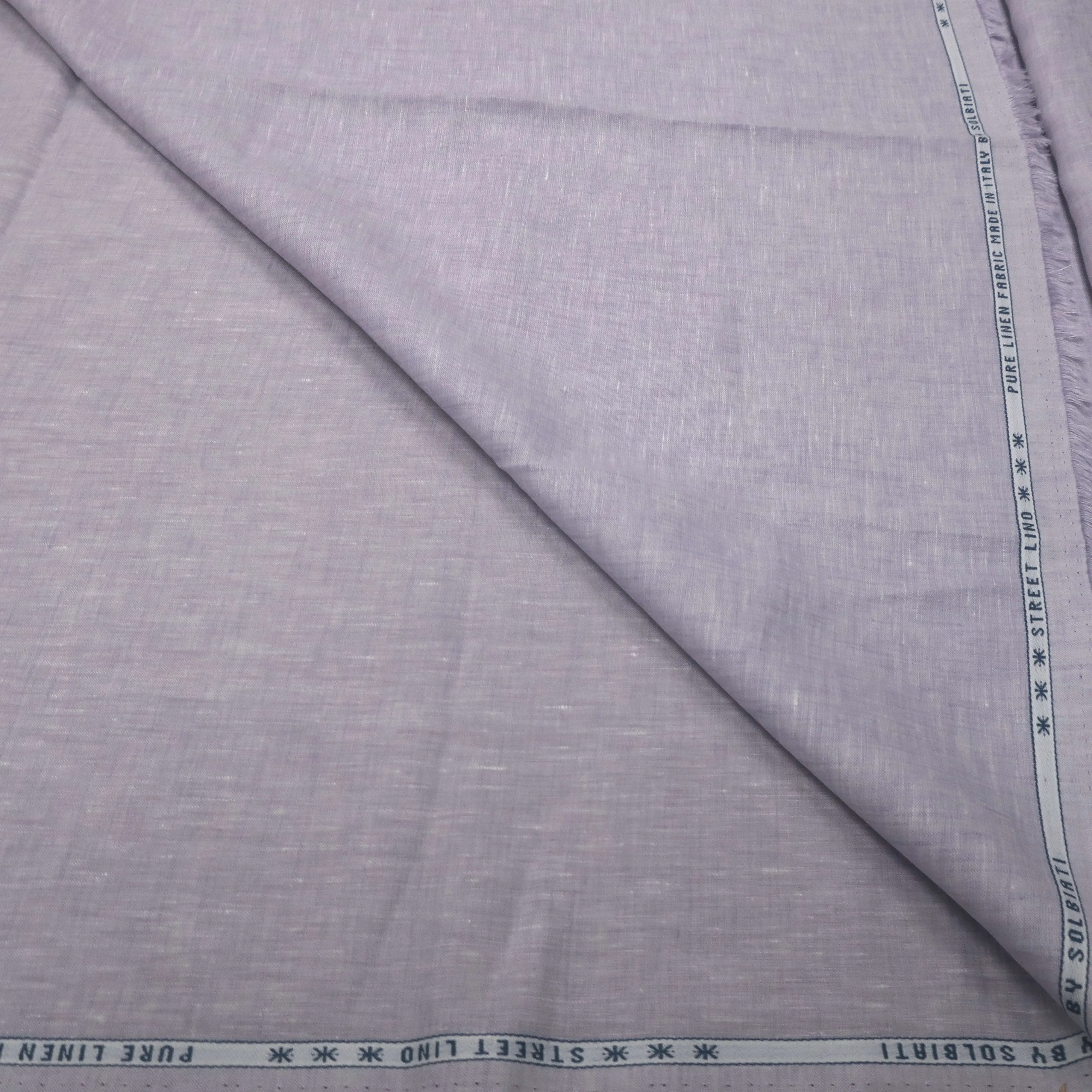 2 YDS Lilac and White Crosshatch Street Lino 100% Linen Loro Piana Fabric