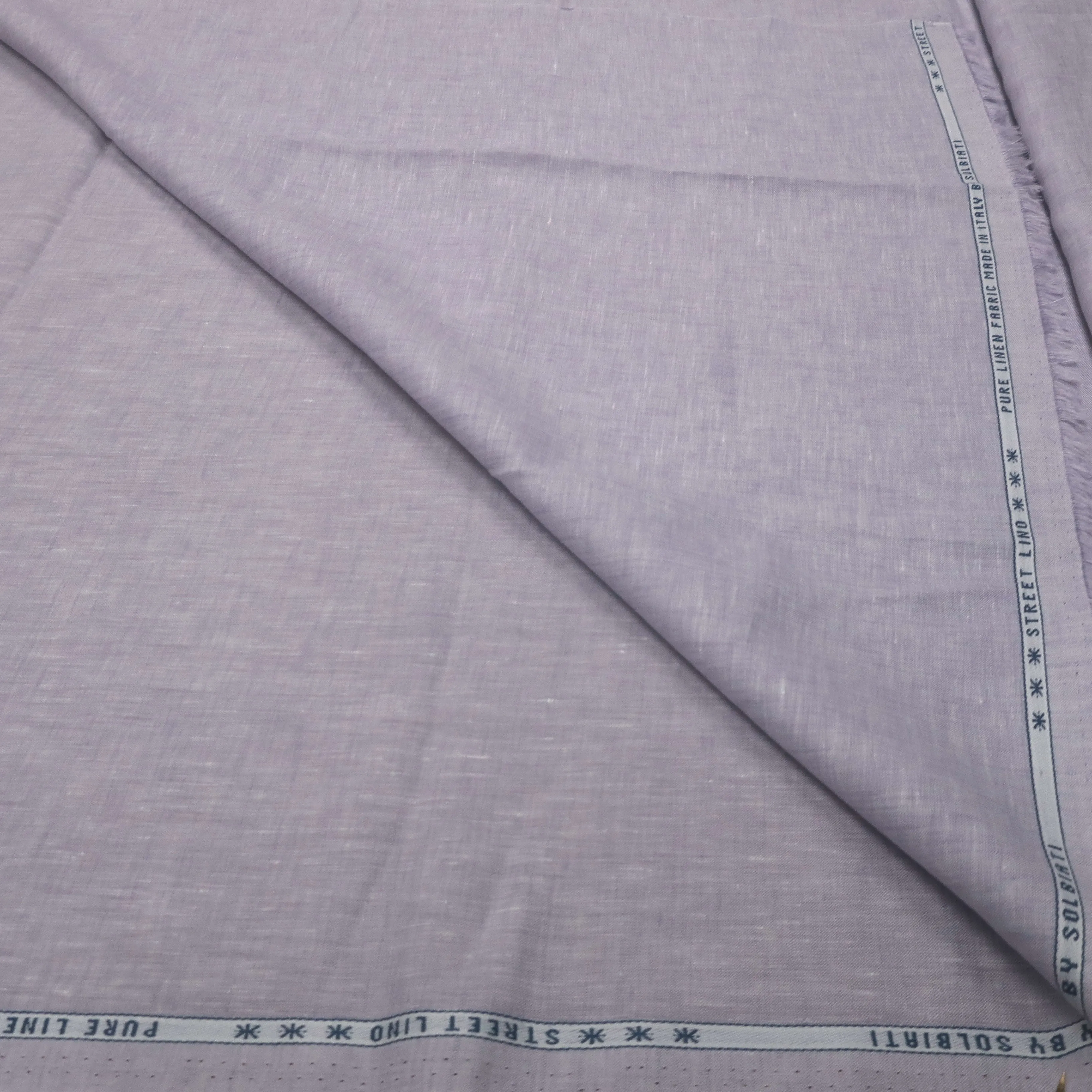 2 YDS Lilac and White Crosshatch Street Lino 100% Linen Loro Piana Fabric