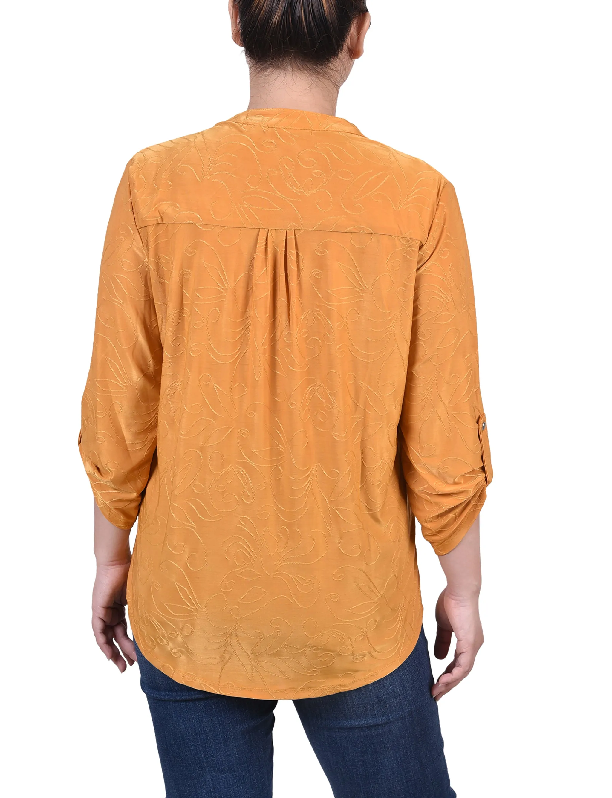 3/4 Roll Tab Pullover Top