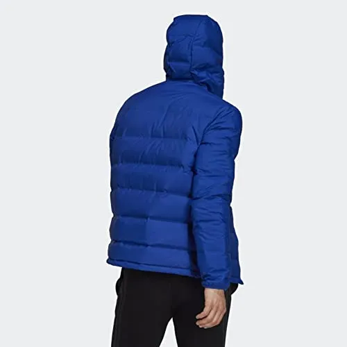 adidas mens Helionic Hooded Down Jacket Bold Blue X-Large