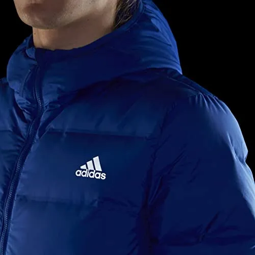 adidas mens Helionic Hooded Down Jacket Bold Blue X-Large