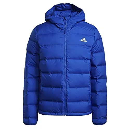 adidas mens Helionic Hooded Down Jacket Bold Blue X-Large