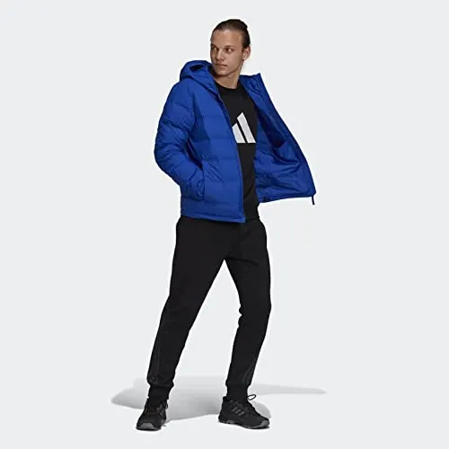 adidas mens Helionic Hooded Down Jacket Bold Blue X-Large