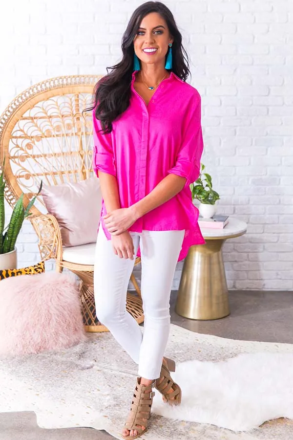 Adored By All Shift Tunic in Bubblegum Pink