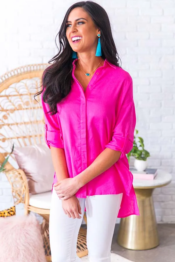 Adored By All Shift Tunic in Bubblegum Pink