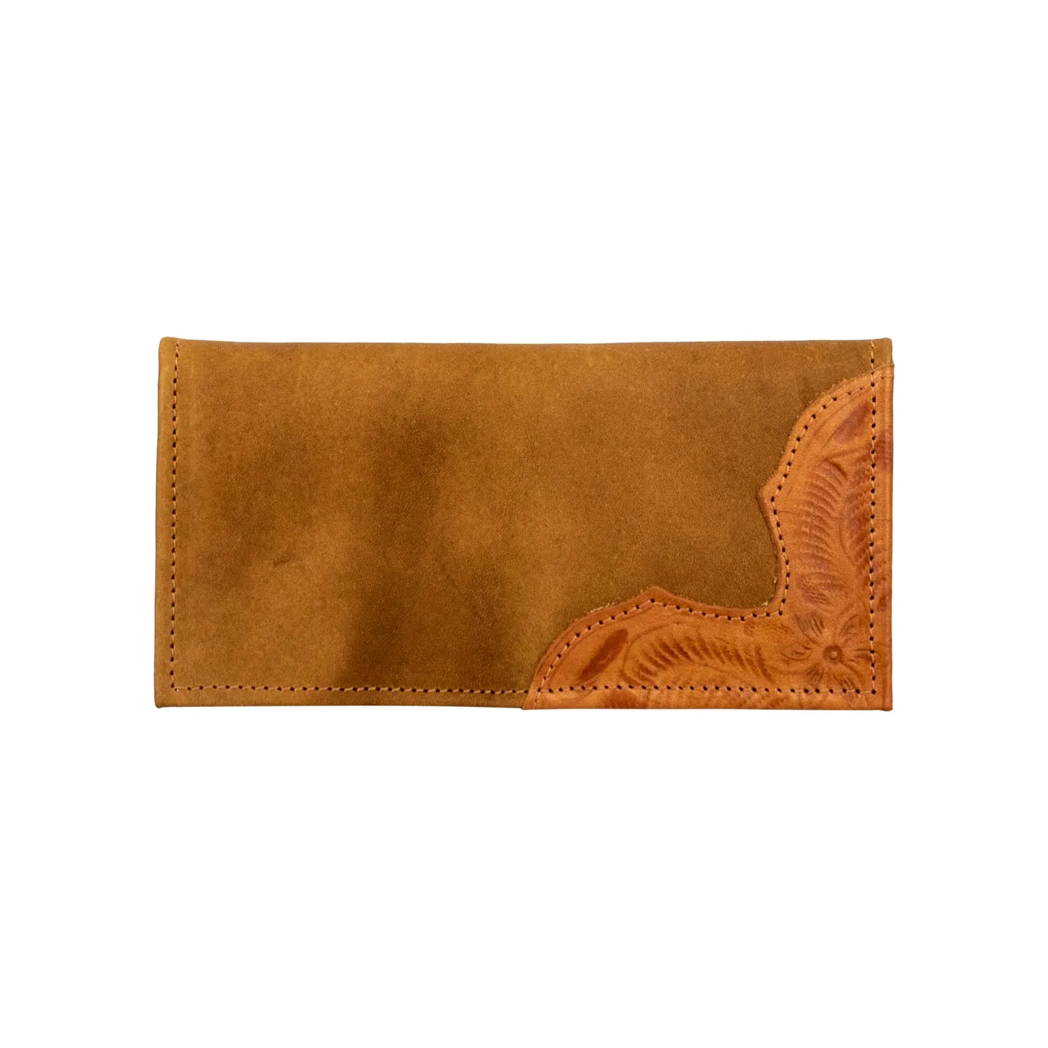 American West Mens Waxed Natural Tan Leather Rodeo Wallet