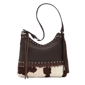 American West Womens Wild Horses Pony Hair-On Leather Handbag Bag