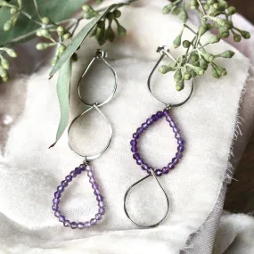 Amethyst Petal Drop earrings