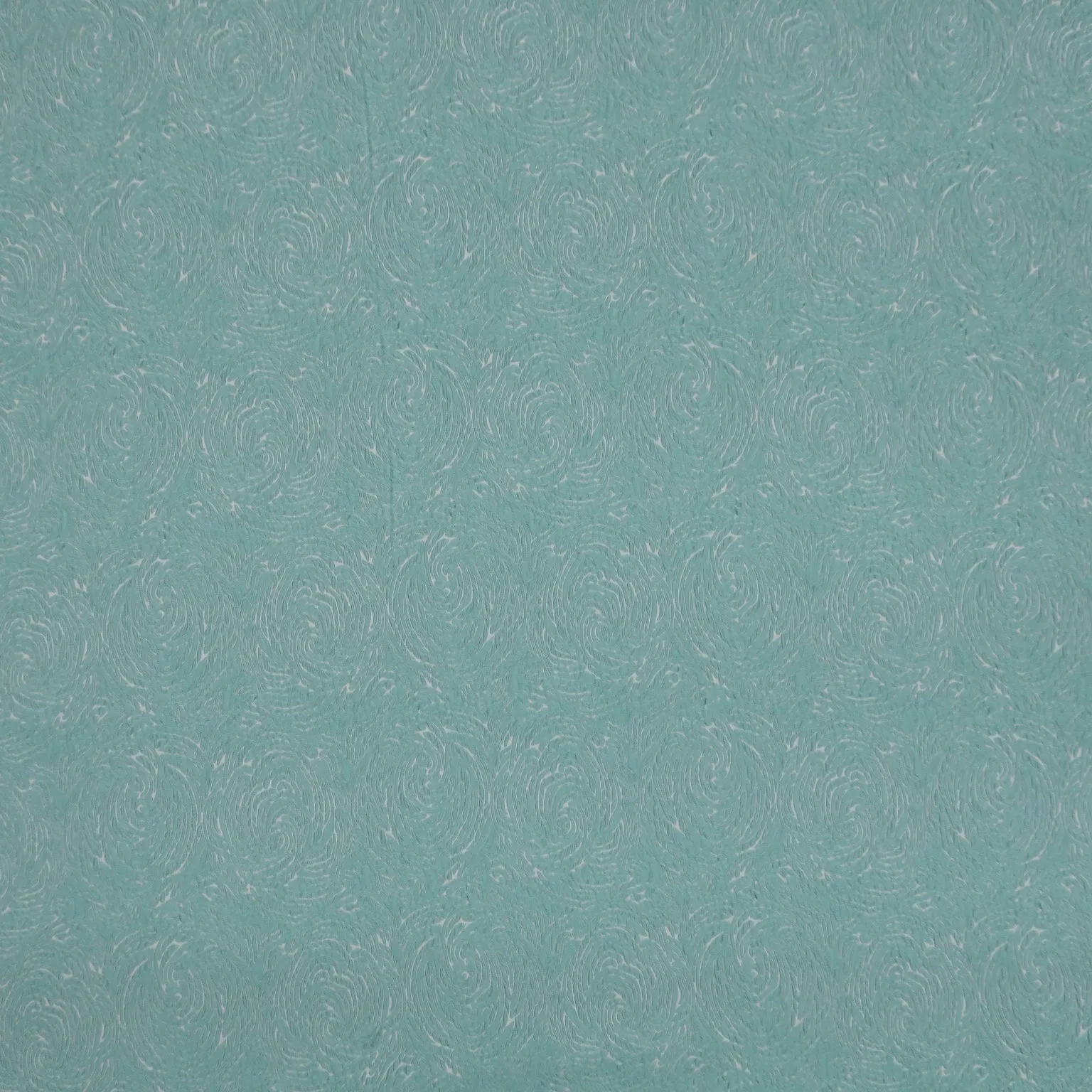 Aqua and White Double Face Reversible Abstract Textured Brocade Fabric