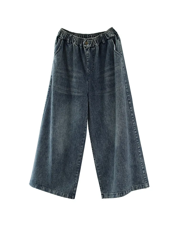 Autumn Simple Wide Leg Denim Pants