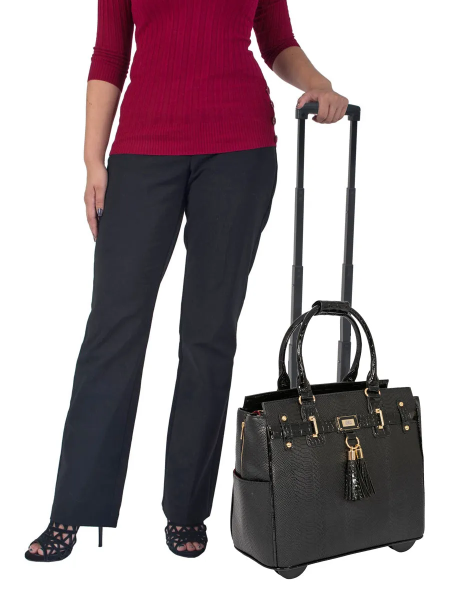 BARRINGTON Rolling Briefcase for Women, Rolling Female Laptop Bag