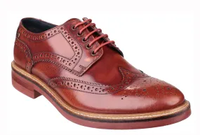 Base London Woburn Mens Brogue Detail Hi Shine Lace Up Shoe