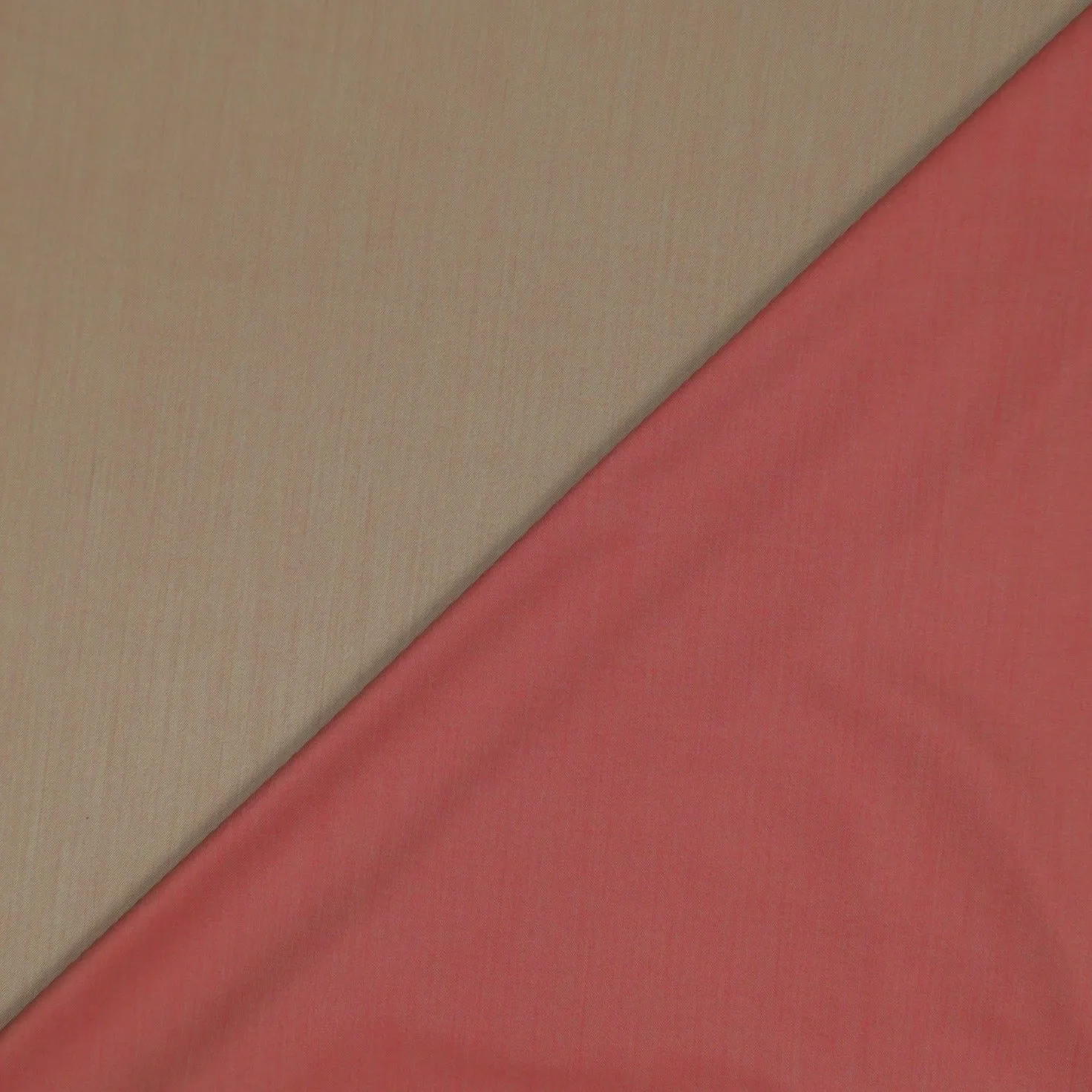 Beige and Double Face Coral Solid Drago Super 130's Suiting Fabric