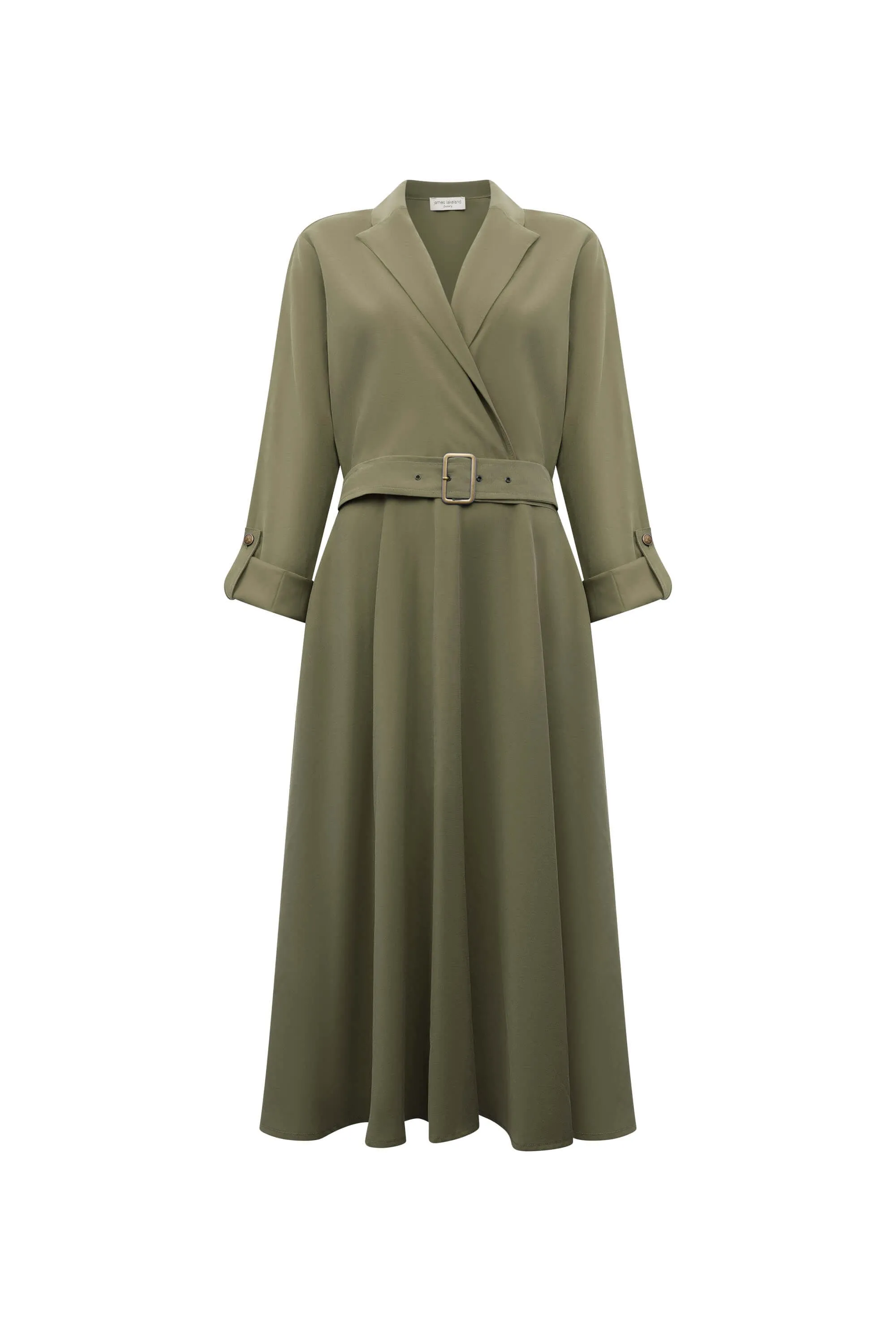 Belted Green Suit Midi Dress