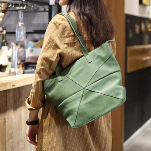 Best Fashion Green Womens Leather Tote Bags Medium Shoulder Tote Bag Purse for Ladies