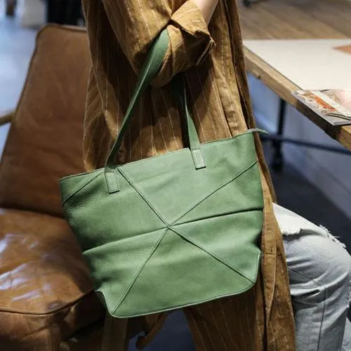 Best Fashion Green Womens Leather Tote Bags Medium Shoulder Tote Bag Purse for Ladies