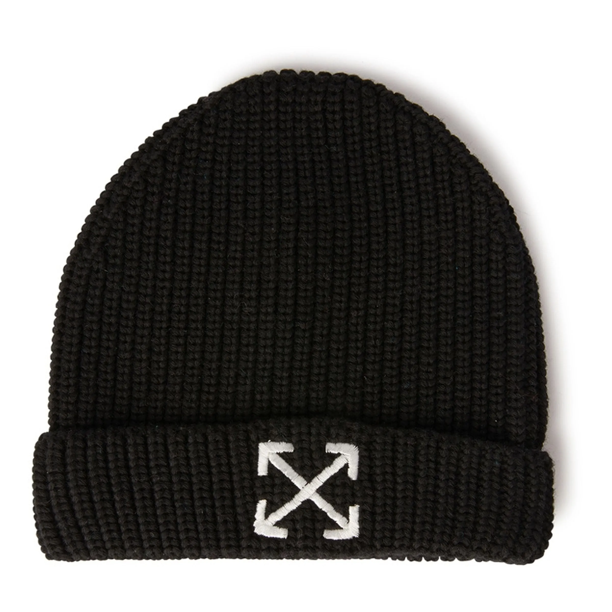 Black Arrow-Motif Embroidered Beanie