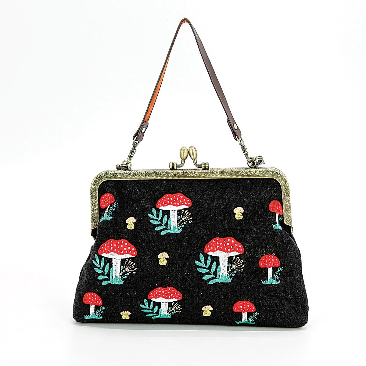 Black Mushroom Kisslock Bag