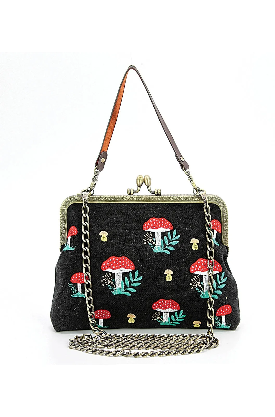 Black Mushroom Kisslock Bag