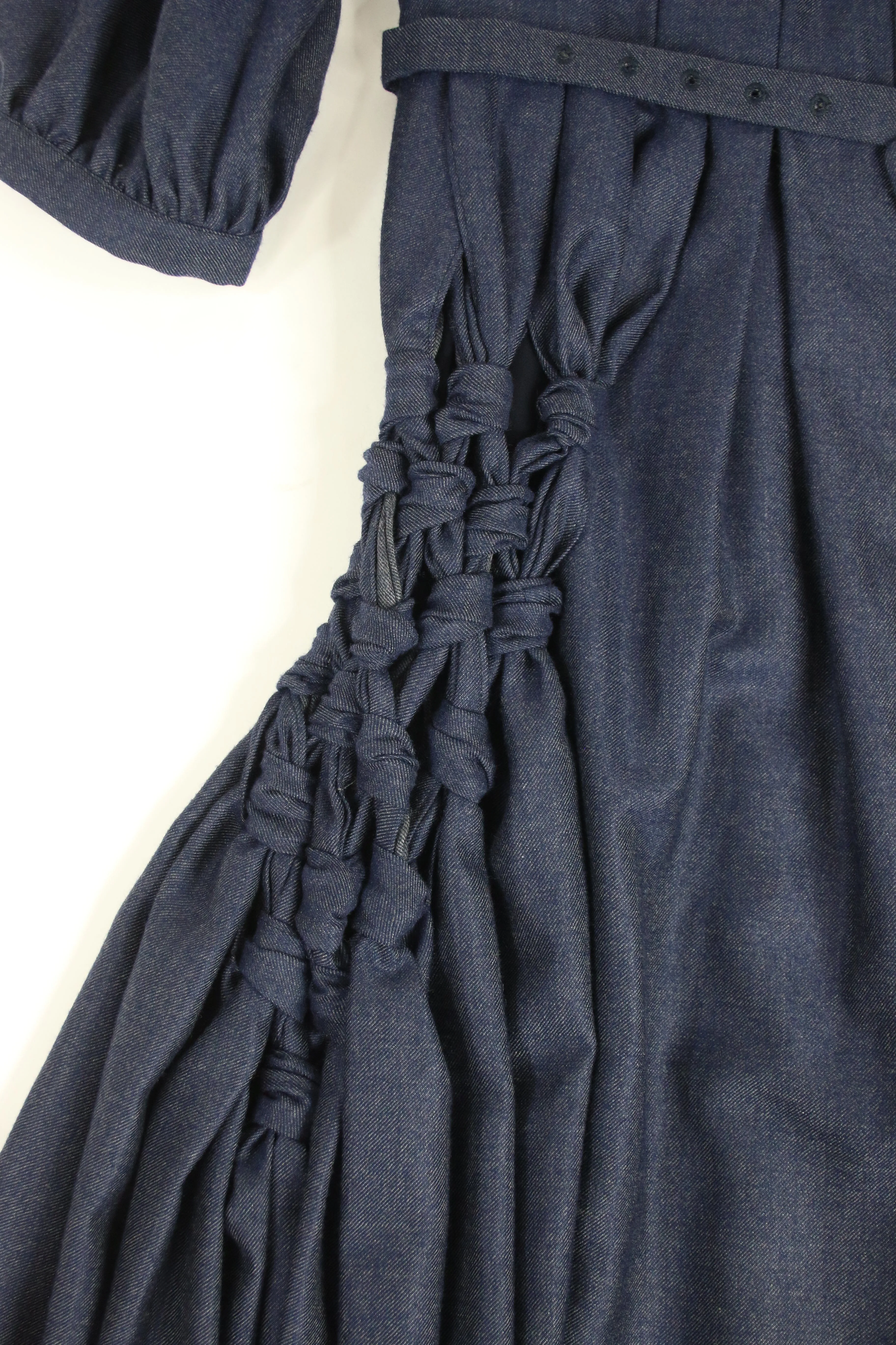 Blue Cheval cashmere midi shirt dress - size UK 6