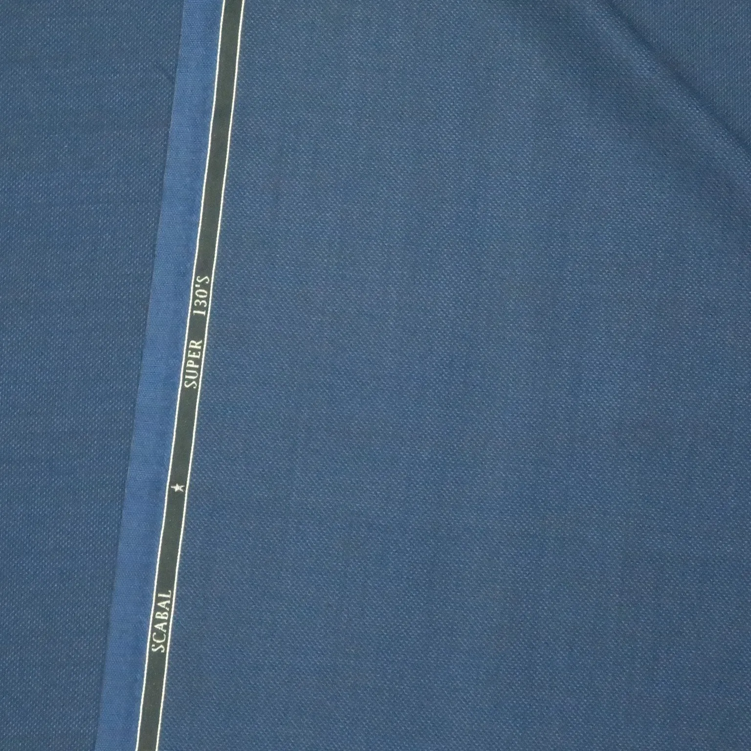 Blue Medium Plain SCABAL Super 130's Wool Fabric