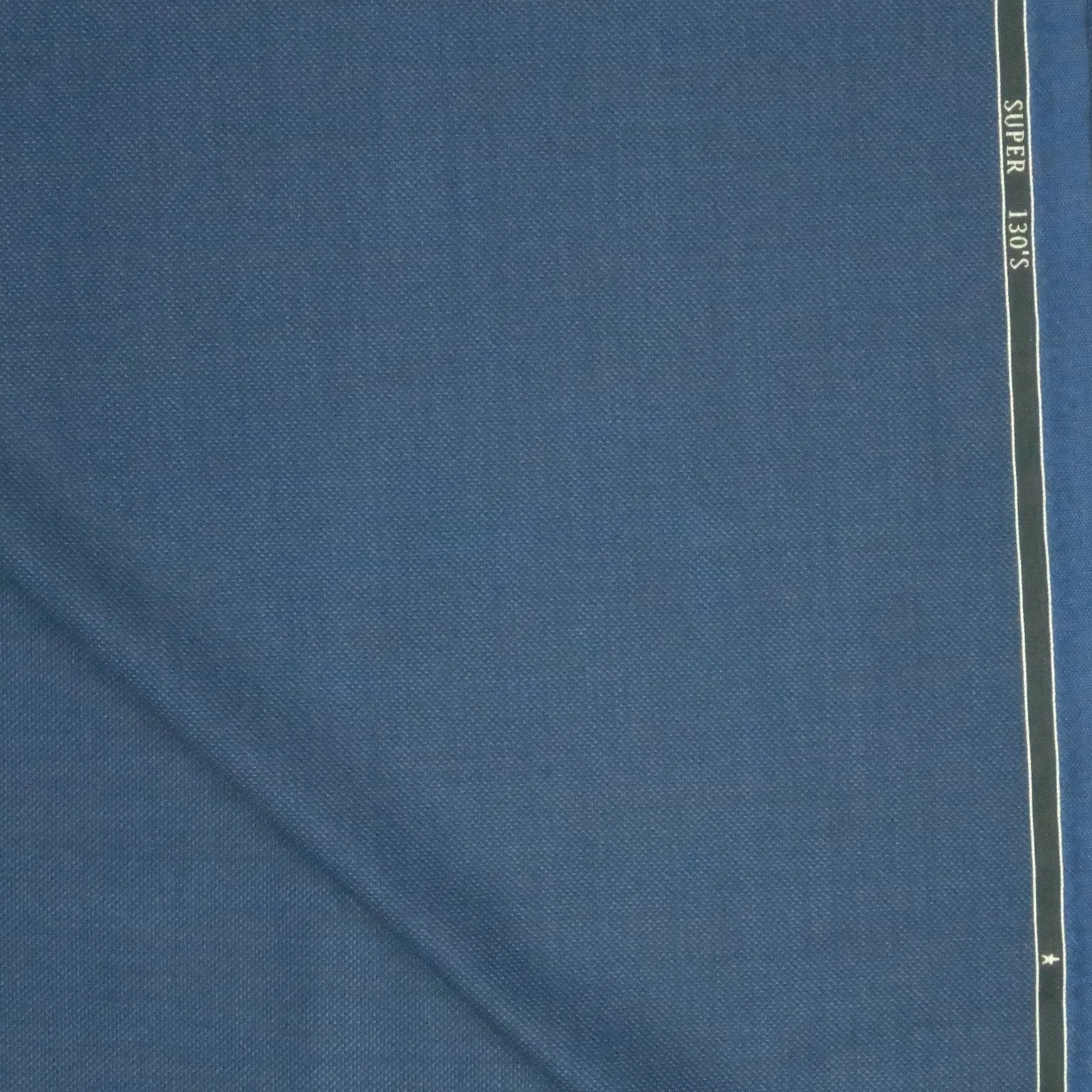 Blue Medium Plain SCABAL Super 130's Wool Fabric