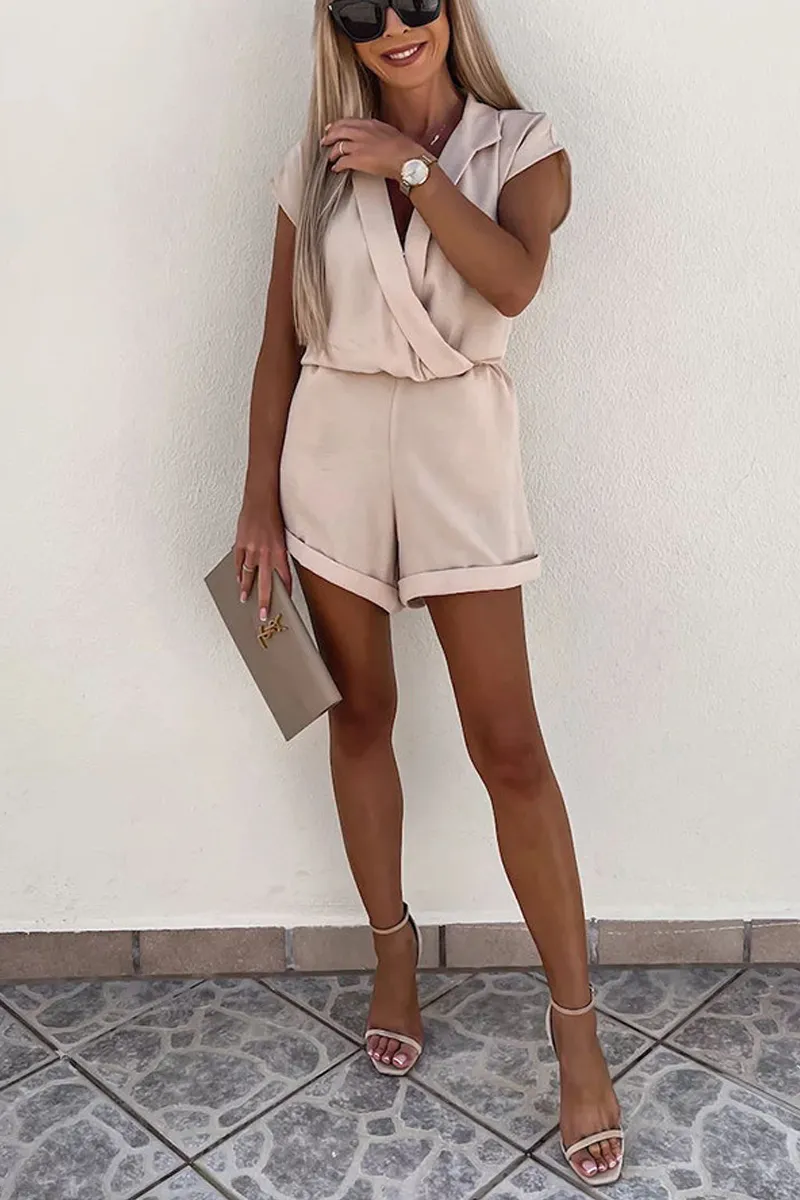 Cake For Breakfast Lapel Neck Romper