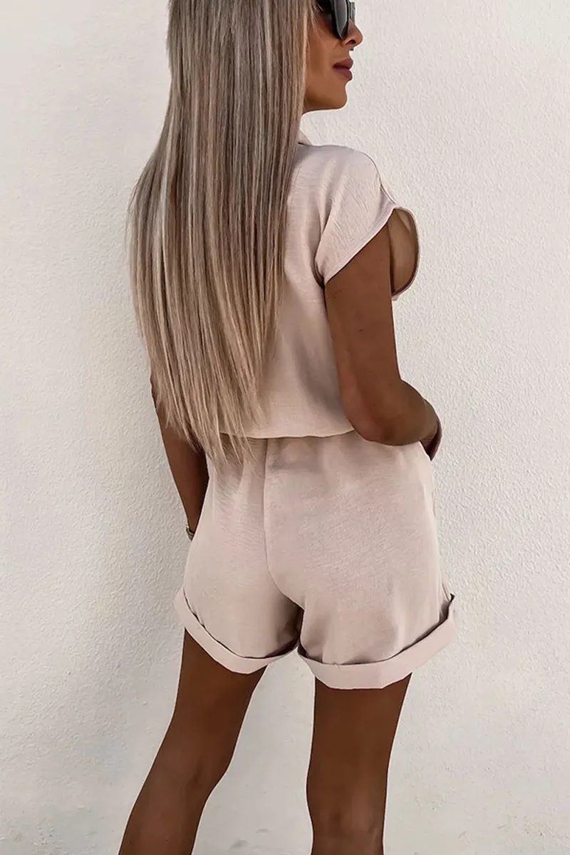 Cake For Breakfast Lapel Neck Romper