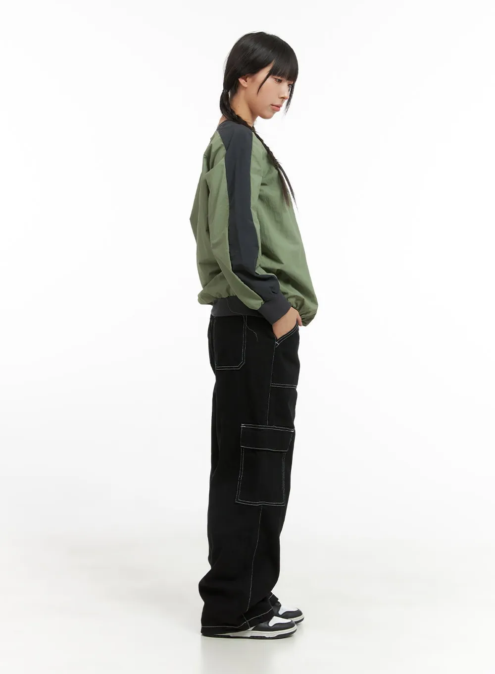 Cargo Stitch Cotton Wide Fit Pants CG420