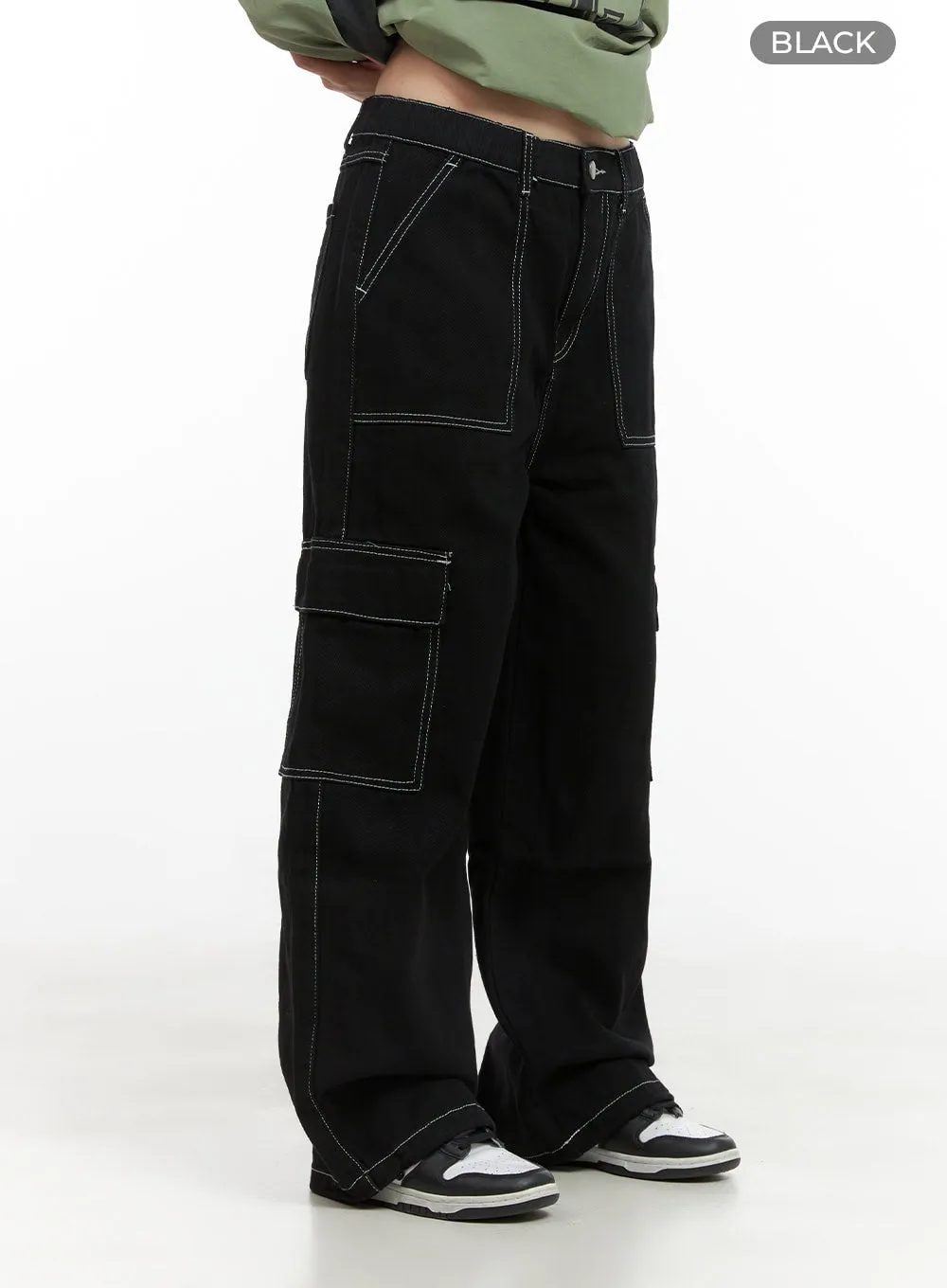 Cargo Stitch Cotton Wide Fit Pants CG420