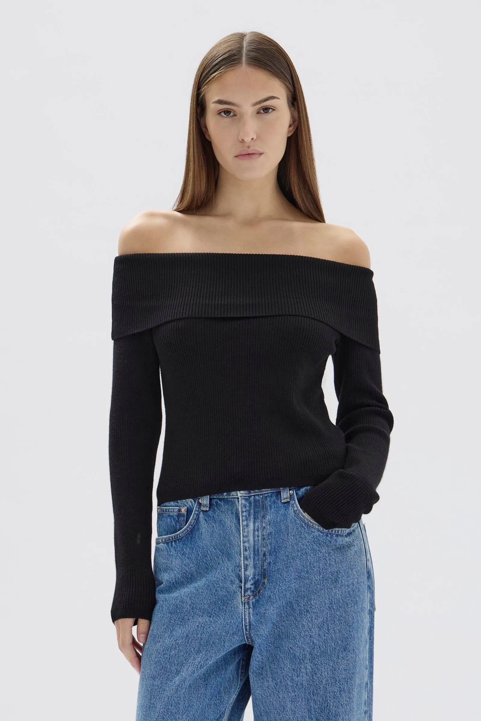 Cari Off-Shoulder Merino Wool Top