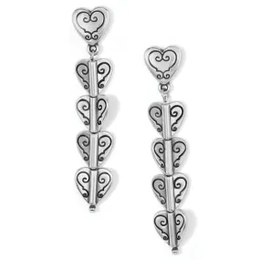 Cascading Hearts Drop Post Earrings