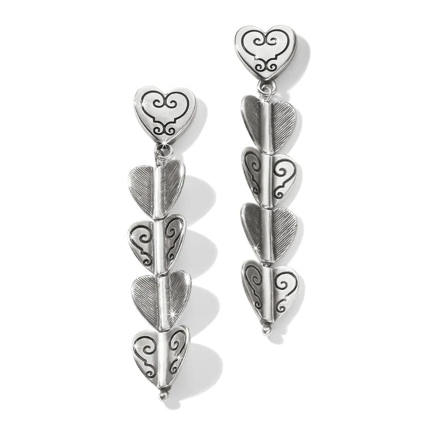 Cascading Hearts Drop Post Earrings