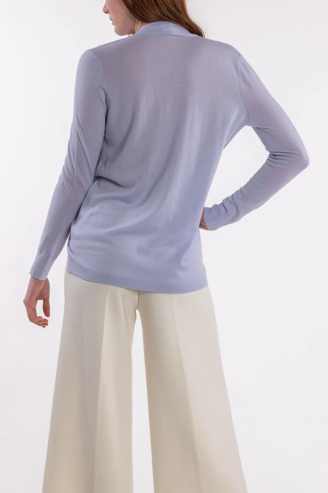 CASHMERE CROSS DRAPE TOP