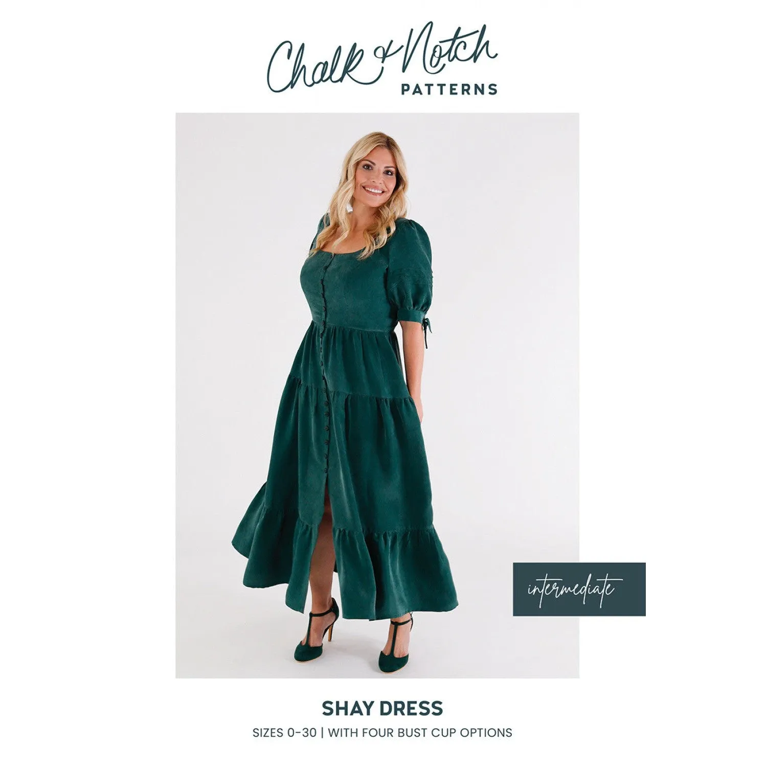 Chalk and Notch Shay Dress Paper Pattern