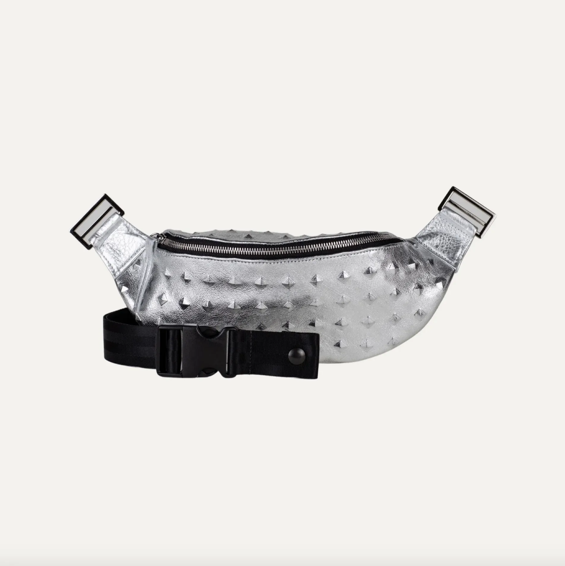 Cher Fanny Pack   Crossbody Bag | Silver Metallic   Silver Hardware