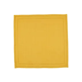 Cotone Linens Mustard Napkins with Double Stitching - Set of 4