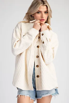 Cream Textured Jacket