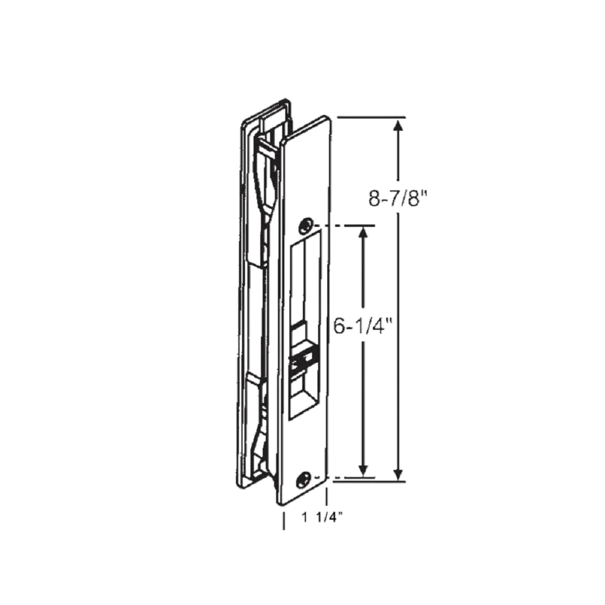 (DH-391-B) Adams Rite Flush Mount Handle No Mortise Lock, Black