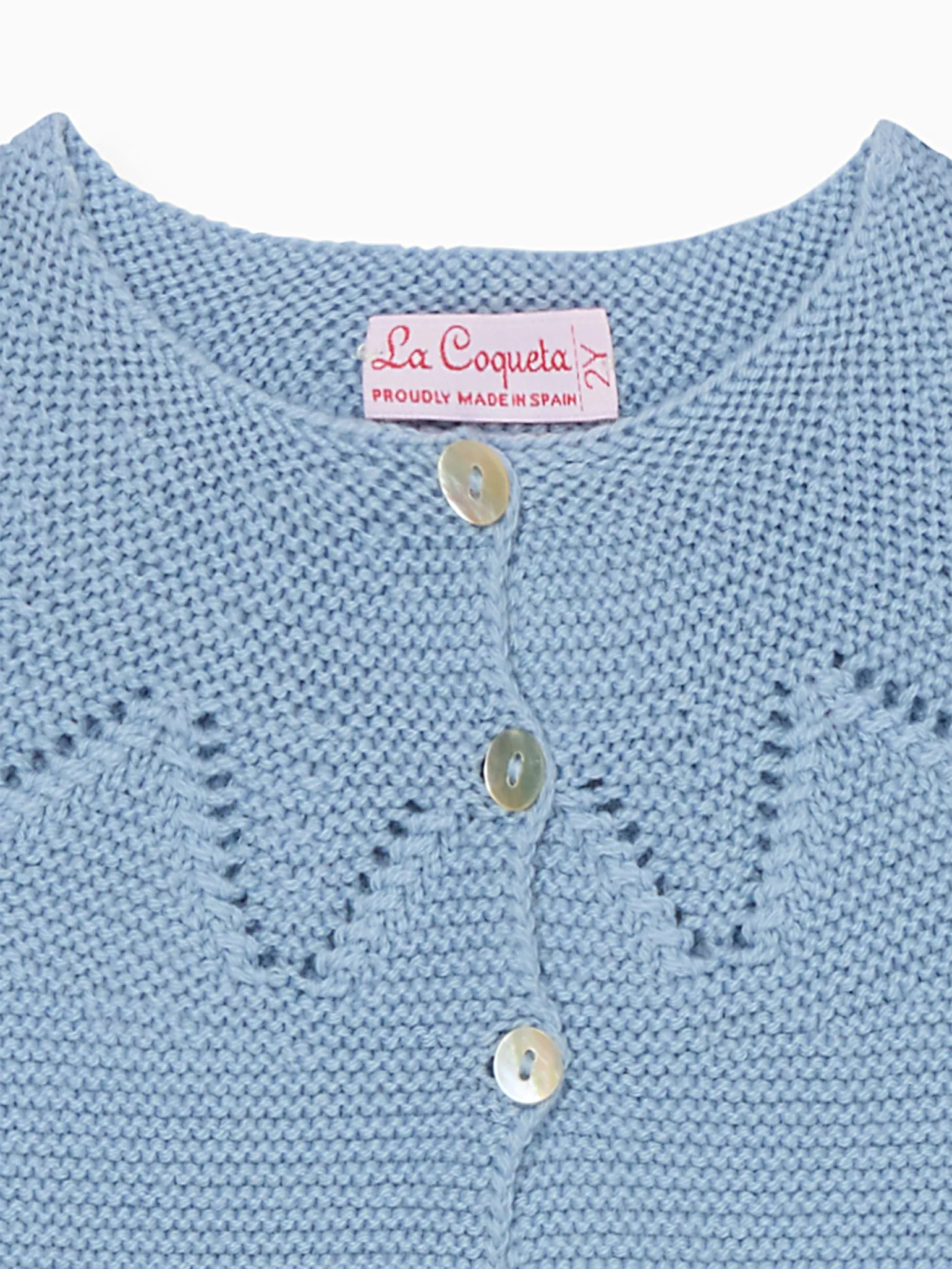 Dusty Blue Roseta Merino Baby Cardigan