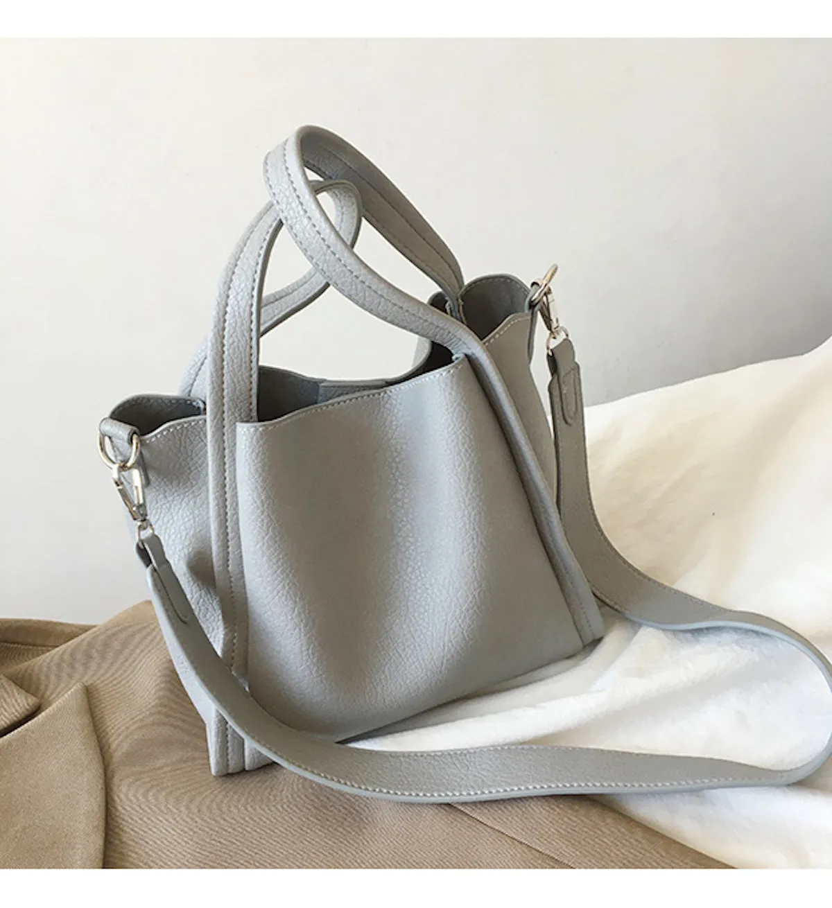 Elena Handbags Ultra Soft Leather Bucket Bag