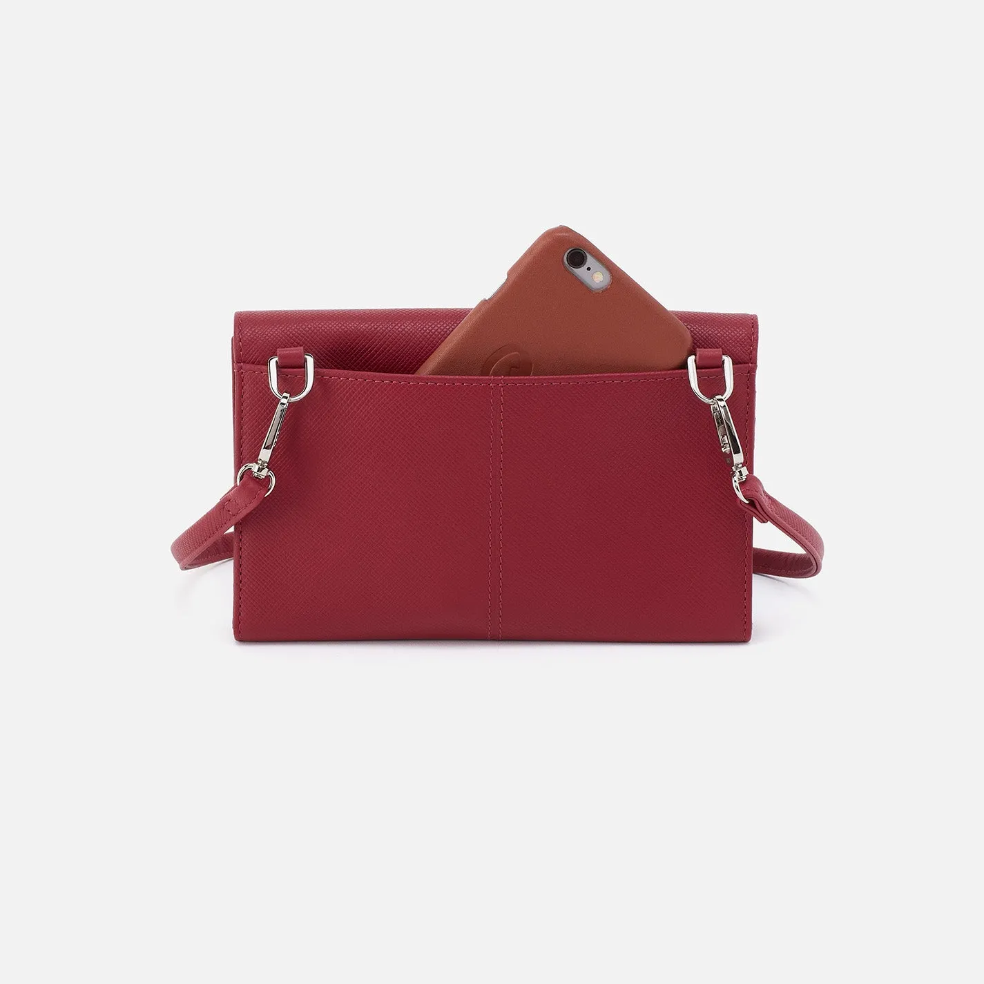 Essential Wallet Crossbody In Soft Saffiano Leather - Cranberry