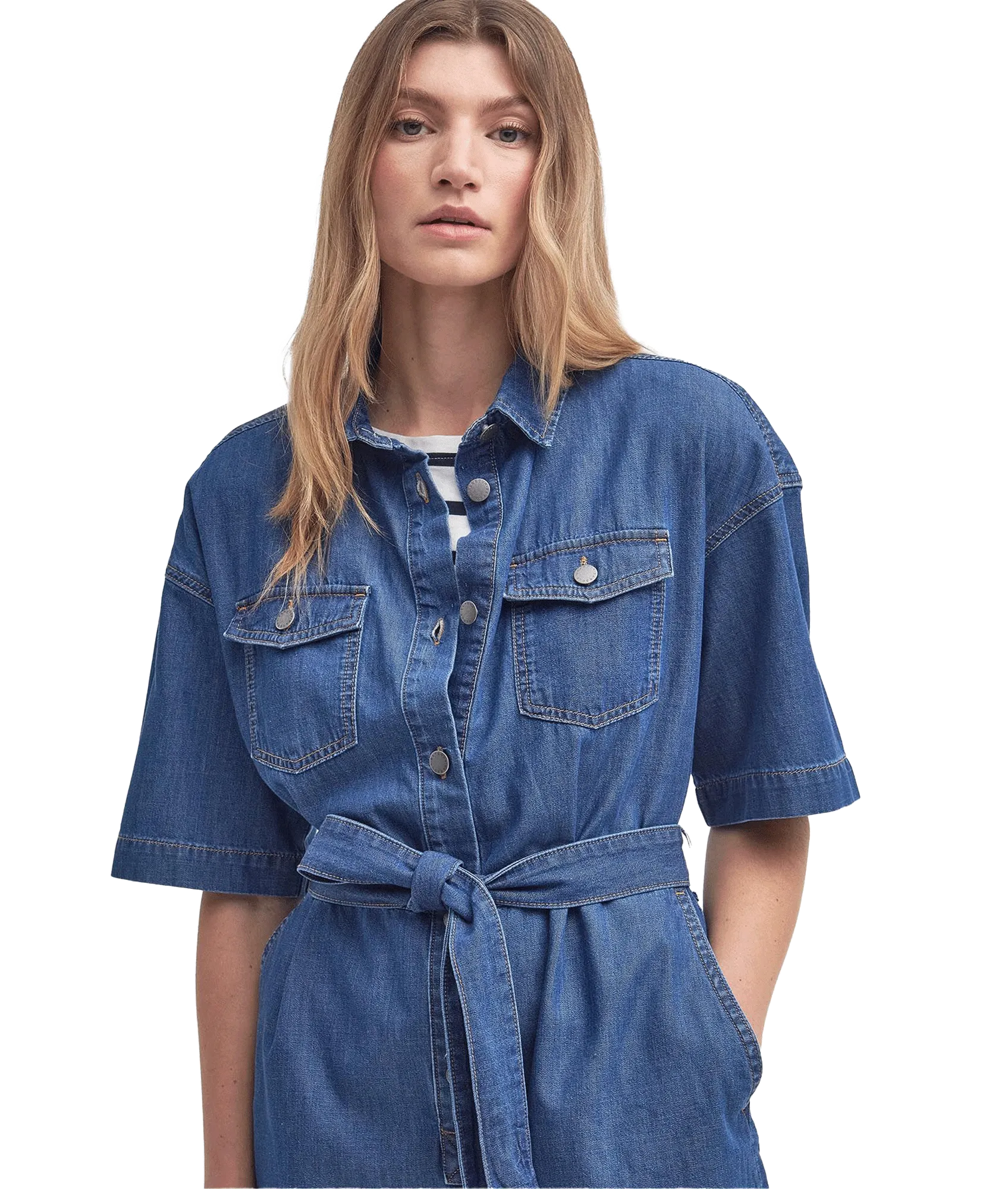 Evelyn Denim Playsuit - Blue