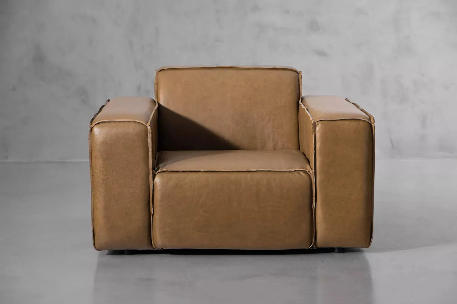 Faraai Leather Square Armchair