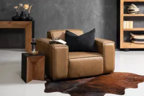 Faraai Leather Square Armchair