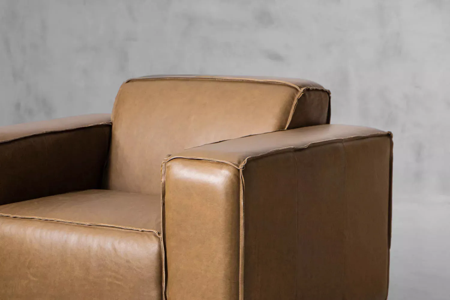 Faraai Leather Square Armchair