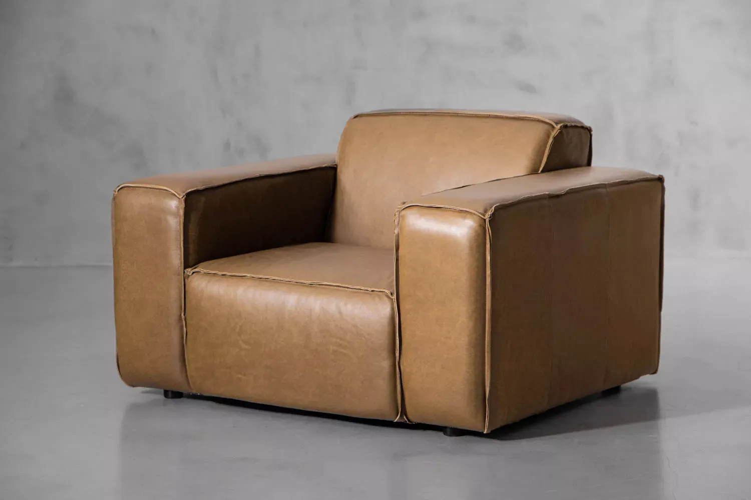 Faraai Leather Square Armchair