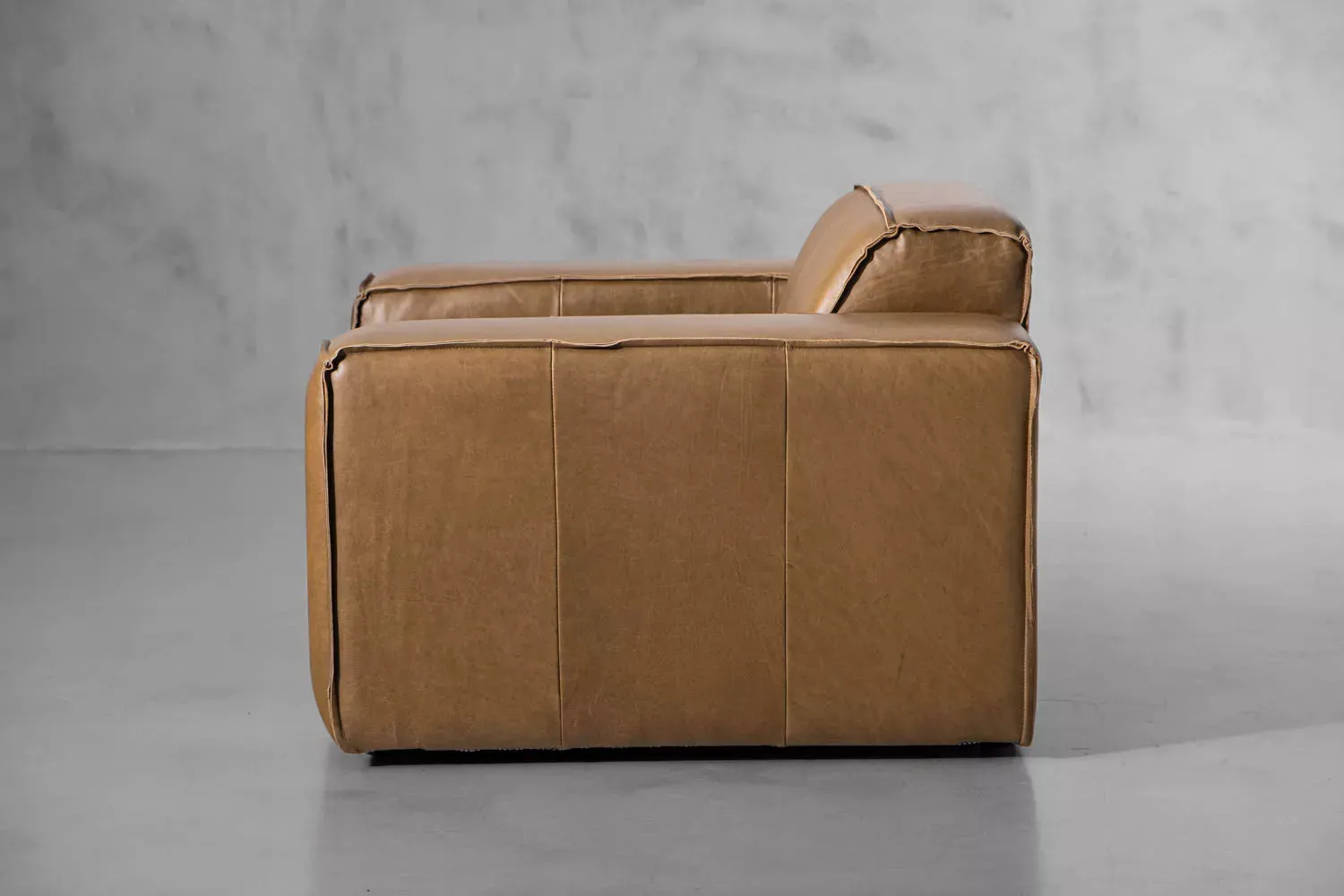 Faraai Leather Square Armchair